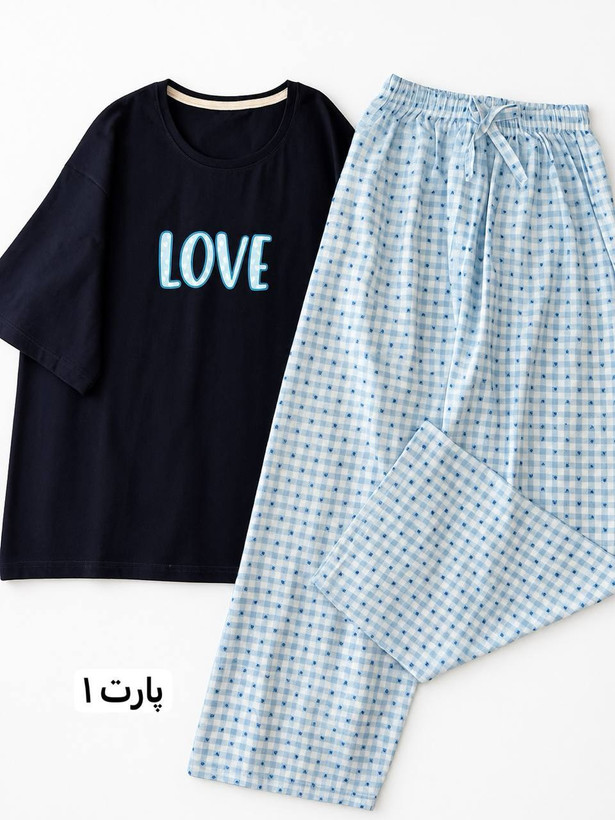 ست تیشرت باکسی و شلوار بگ