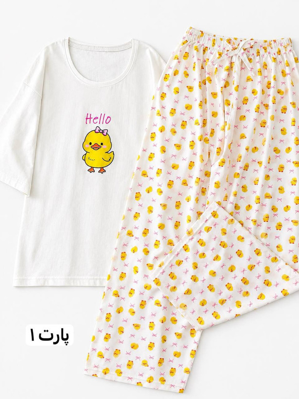 ست تیشرت باکسی و شلوار بگ